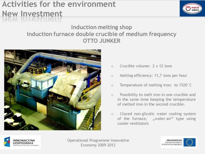 Induction furnace double crucible of medium frequency OTTO JUNKER